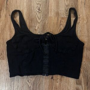 Black Corset Style Tank Top